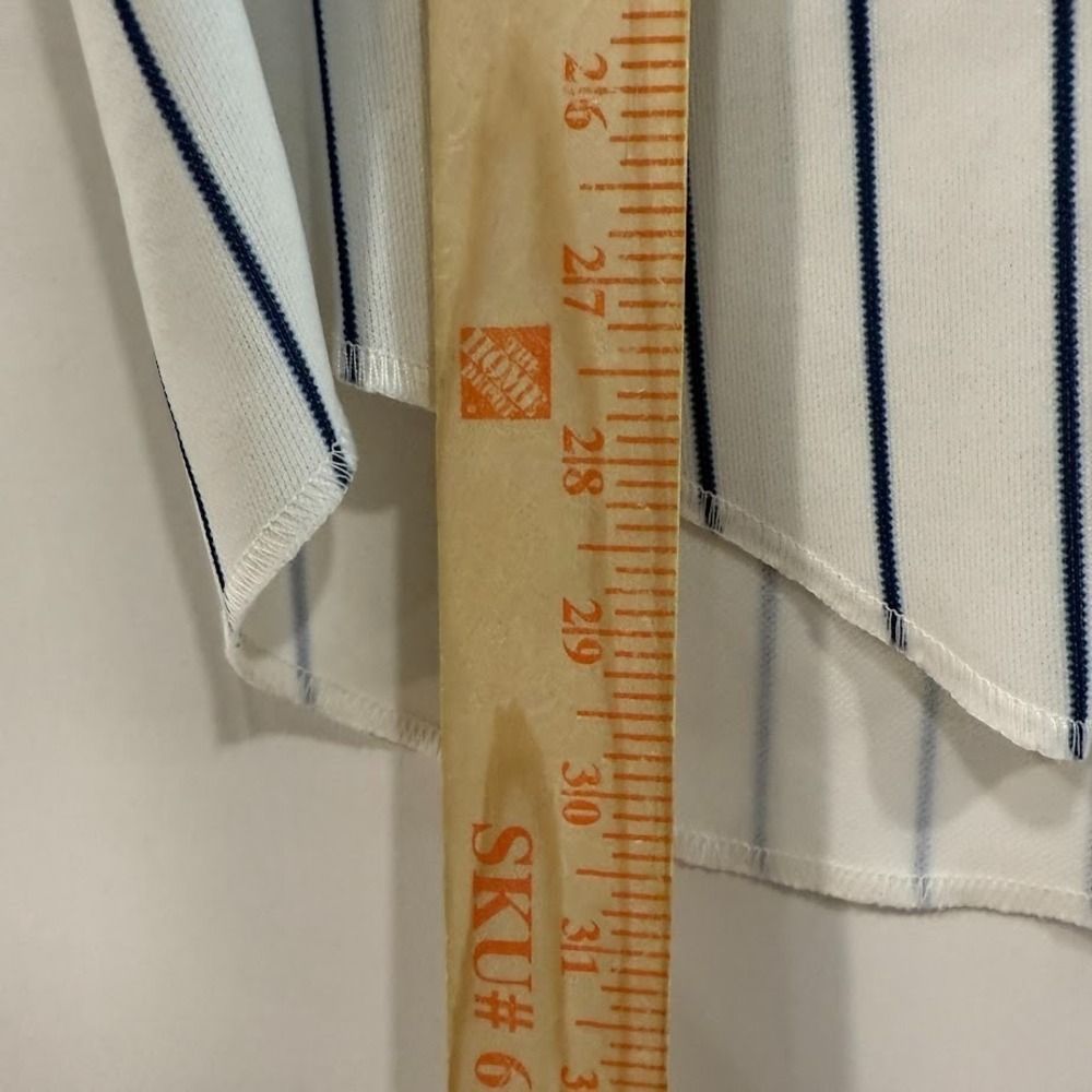Vintage New York Yankees Jersey Men's M White Pinstripe Wilson MLB Made In USA - Picture 4 of 5